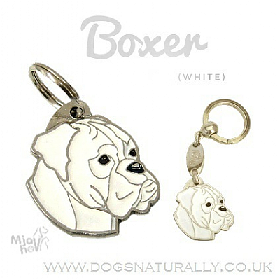 Boxer Dog ID Tag (White)